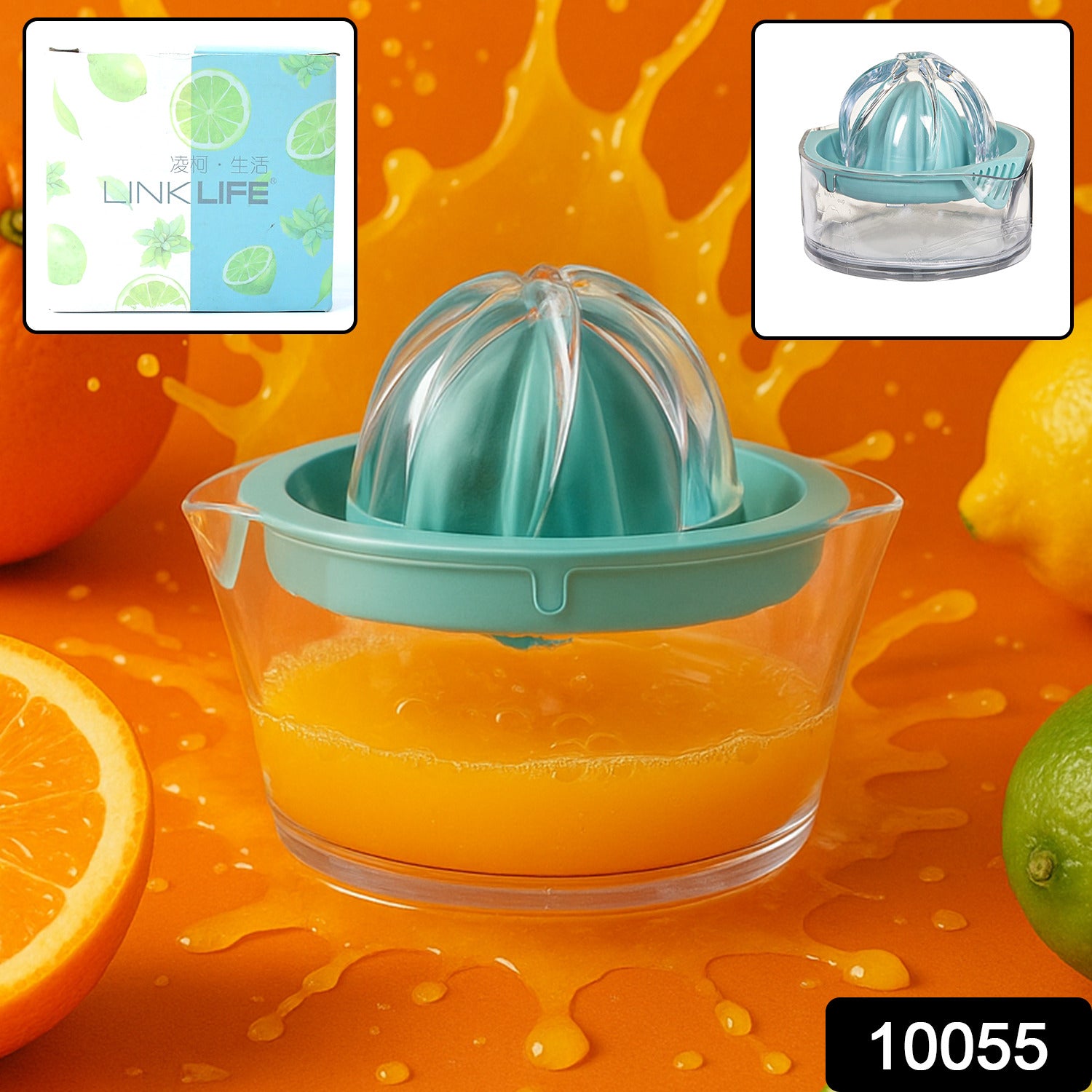 10055 Manual Drink Orange Lemon Citrus Lime Fruit Juice Juicer Squeezer Bpa Free Press  Pourer With Lid Plastic Manual(1 Pc) 10055 Manual Drink Orange Lemon Citrus Lime Fruit Juice Juicer Squeezer Bpa Free Press  Pourer With Lid Plastic Manual(1 Pc)